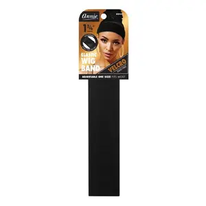 Annie #3446 Velcro Wig Band, 4.5 cm Black, Adjustable Wig Cap Accessory for Hair Replacement & Hair Extensions