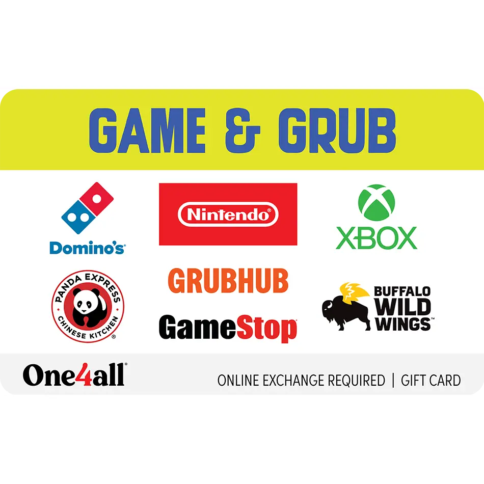Game & Grub eGift Card | Gaming Plus Food & Dining Spending