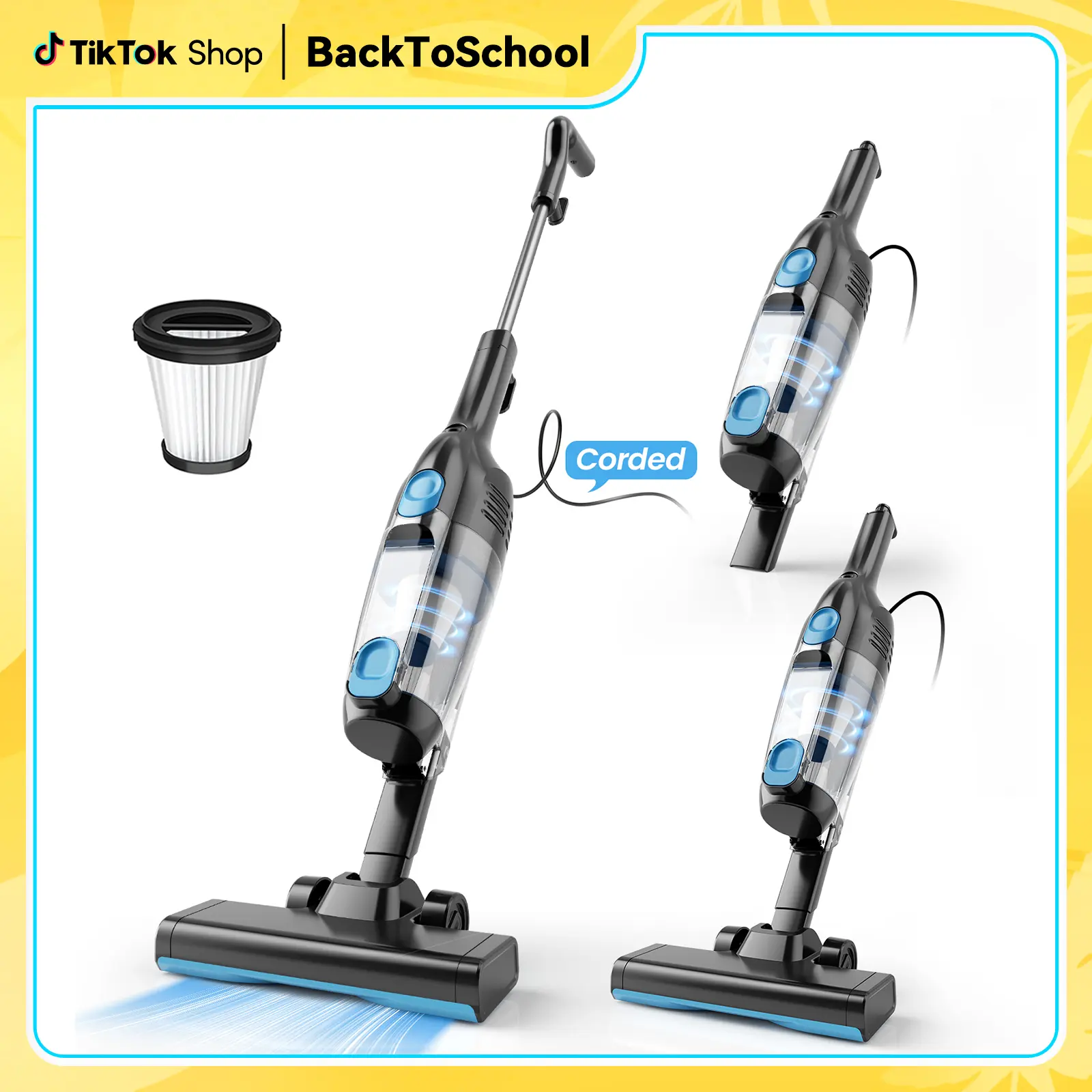 INSE R6X Corded Stick Vacuum, 15KPa Suction with 600W Motor, Ultra-Lightweight Bagless Upright Vacuum with Handheld for Home Hard Floor Hardwood Floor Pet Hair Car Cleaning home cleaning tools home appliances pet lovers home essentials backtoschool