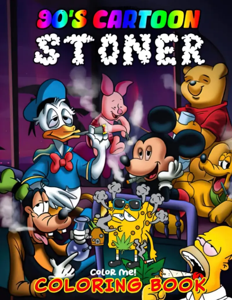 90's Cartoon Stoner Coloring Book for Adults
