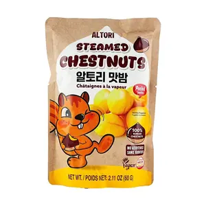 ALTORI JAYONE Steamed Peeled Chestnuts - Ready-to-Eat, Shell-Free Chestnut Kernels, 60g Pack - Korean Snack, Healthy & Delicious