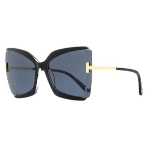 Tom Ford Butterfly Sunglasses TF766 Gia 03A Black/Crystal/Gold 63mm FT0766