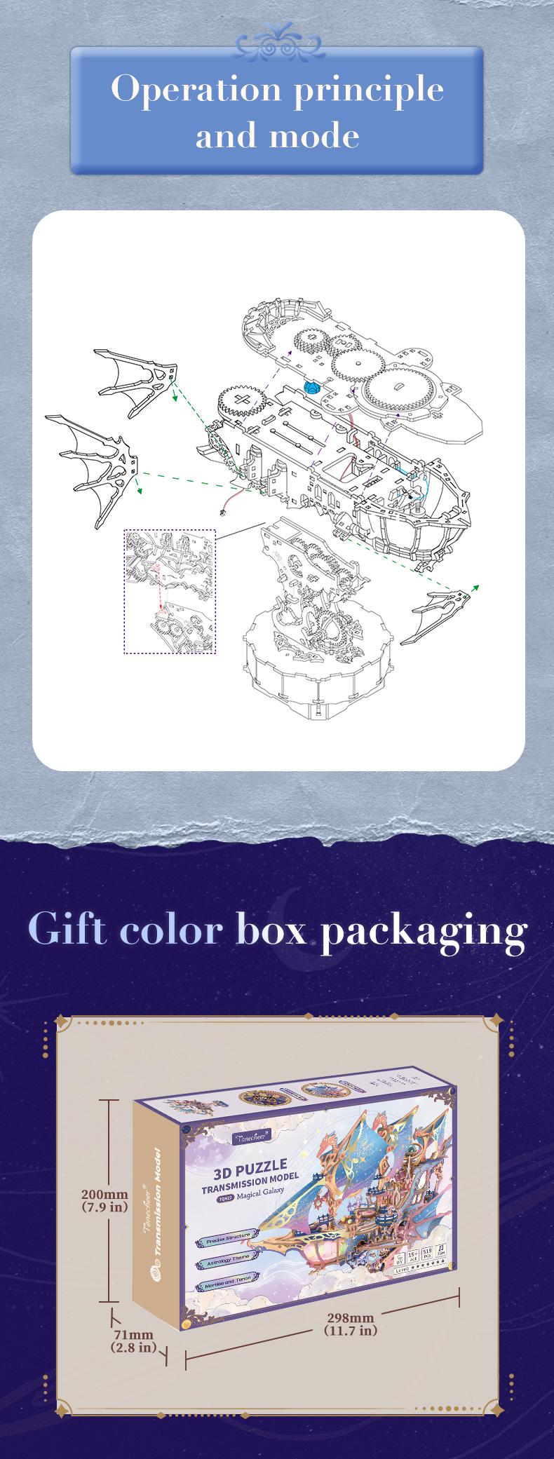 Tonecheer DIY 3D Transmission Model Building Block Puzzle Kit, Magical Galaxy Craft, Fun & Unique Toy, Toys for Grown-Ups, Valentine's Day Fun Gift for Enthusiasts, Toys For Grown Up