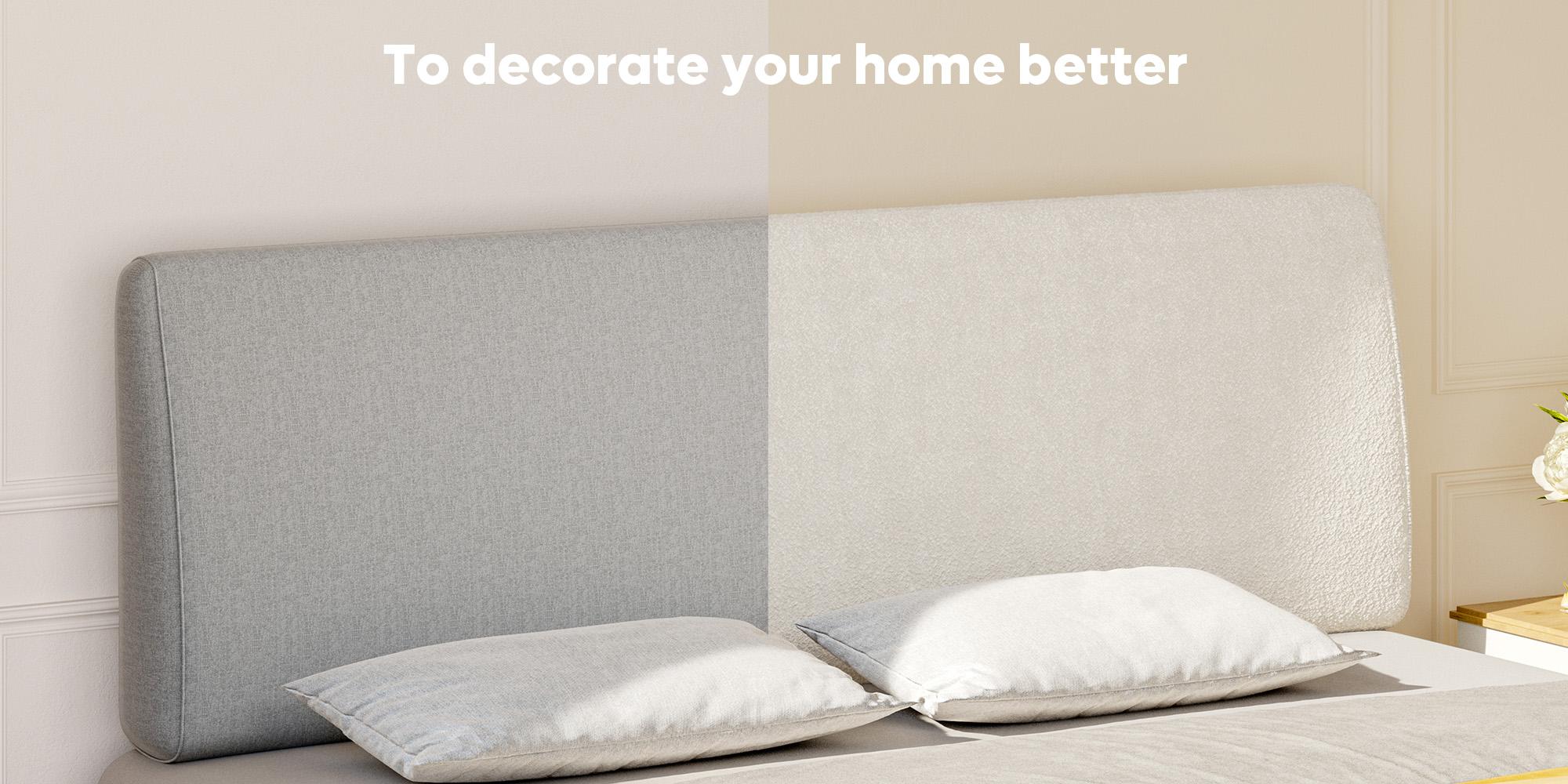 Pinmoco Upholstered Foam Headboard, Height Adjustable and Ergonomic Head Board 【Headboard Only】 Pinmoco Upholstered Foam Headboard, Height Adjustable and Ergonomic Head Board 【Headboard Only】