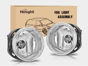 Nilight Fog Lights Assembly Compatible with 2005 2006 2007 2008 2009 2010 Dodge Grand Caravan Challenger Charger Caliber Nitro Avenger Chrysler Town & Country Pacifica Jeep Patriot