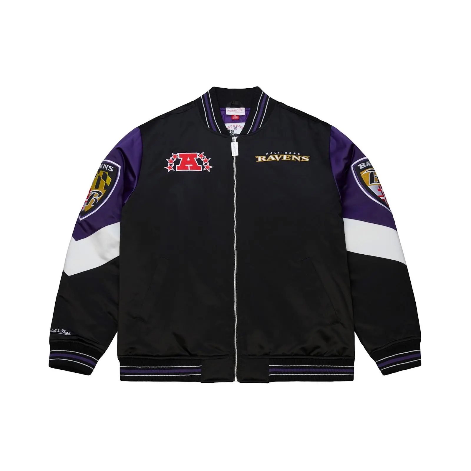 Baltimore Ravens Black Vintage Heavyweight Satin Full-Zip Jacket