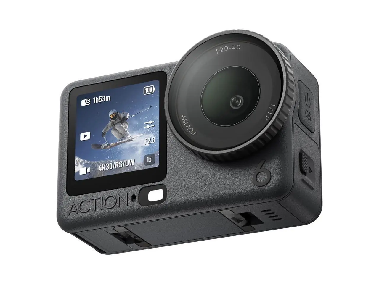 DJI Osmo Action 6 - 8K Action Camera with Variable Aperture f/2.0-f/4.0, 1/1.1" Sensor, 20m Waterproof, 4-Hour Battery