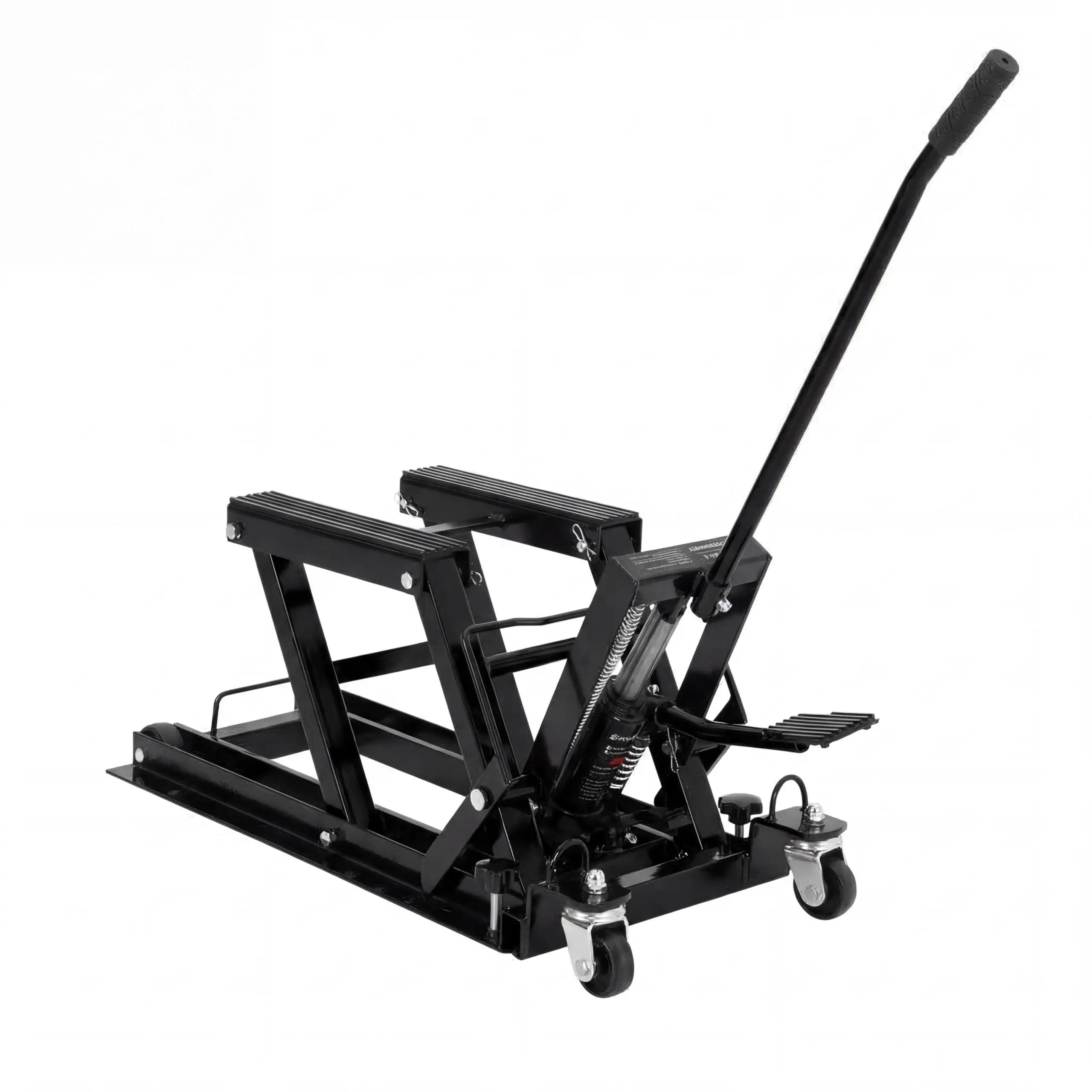 GARVEE 1500LBS Hydraulic Motorcycle ATV Scissor Lift Jack, 4.7"-14.57" Height Adjustment, Non-Slip Platform & 360° Swivel Casters, Heavy-Duty Garage Lift Stand for Dirt Bikes & UTVs, Black