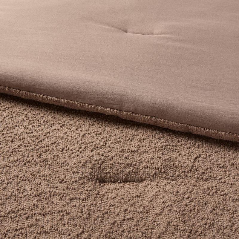 Full/Queen Boucle Comforter Set Brown - Threshold