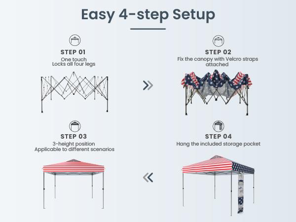 [One-Button Push] PHIVILLA 10x10ft Pop Up Canopy – One-Person Instant Setup Gazebo with Vented Roof & Side Storage Pocket for Backyard, Beach, Camping & Events