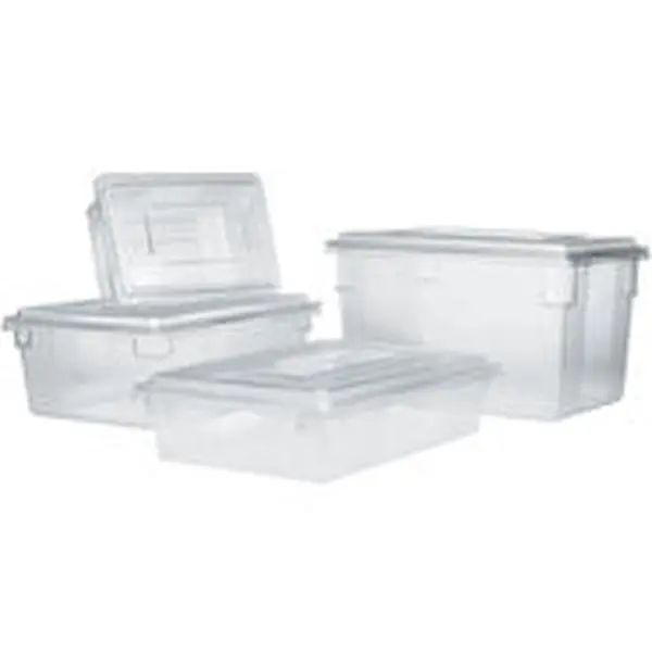 Rubbermaid Commercial Products Rectangular Polycarbonate Kitchen Food Tote Containers with Snap Lids, 12.5 gal
