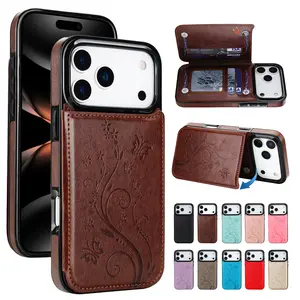HOTSIAD Wallet Case with Card Holder, Kickstand Double Magnetic Clasp Back Flip Cover Butterfly PU Leather Protective Case for iPhone 17 Pro Max 16 15 14 13 Pro Max