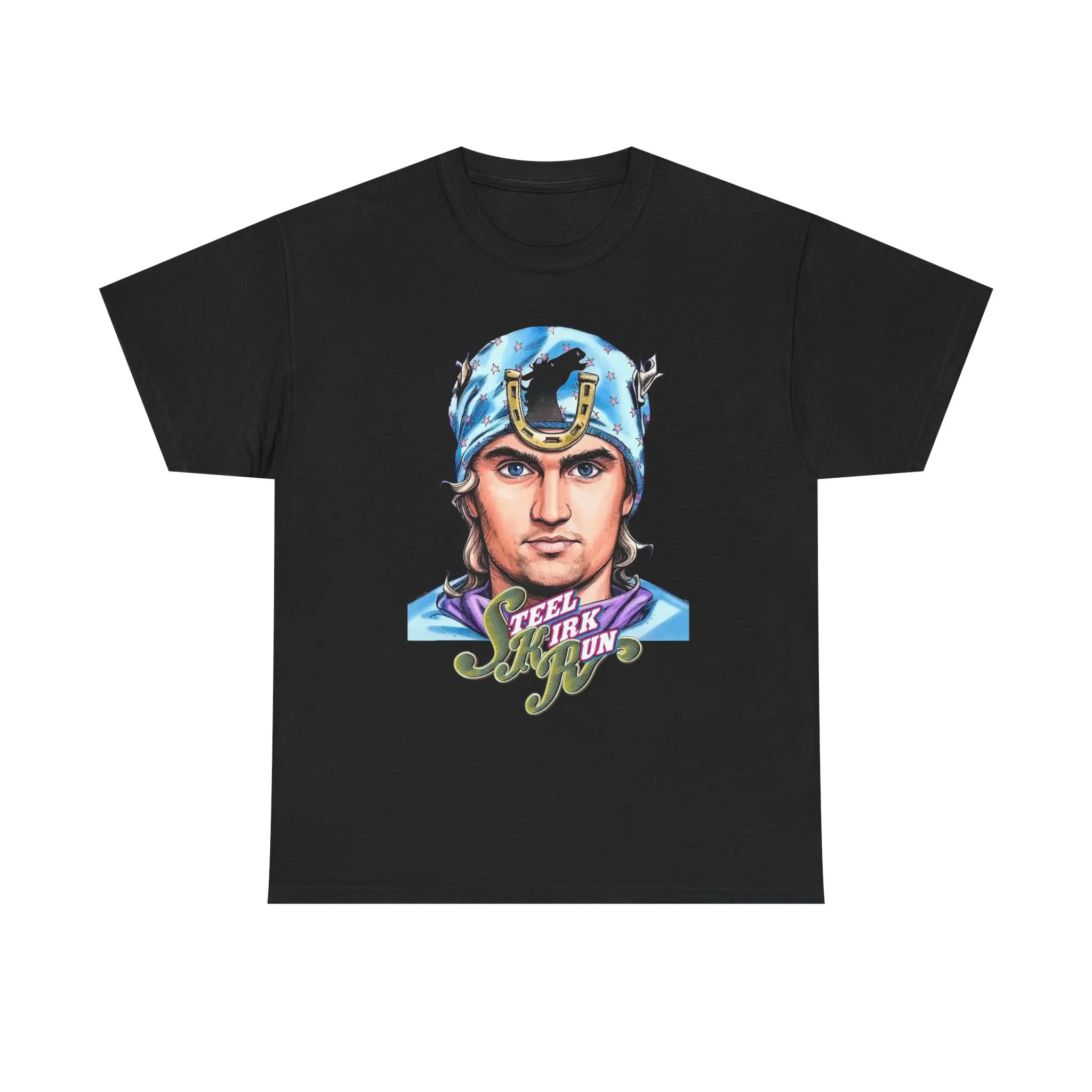 Men's Graphic T-Shirt, Steel Kirk Run Anime Print, Casual Short-Sleeve Crew Neck in 100% US Cotton, Classic Fit, Menswear, Shortsleeve, Eco-Friendly