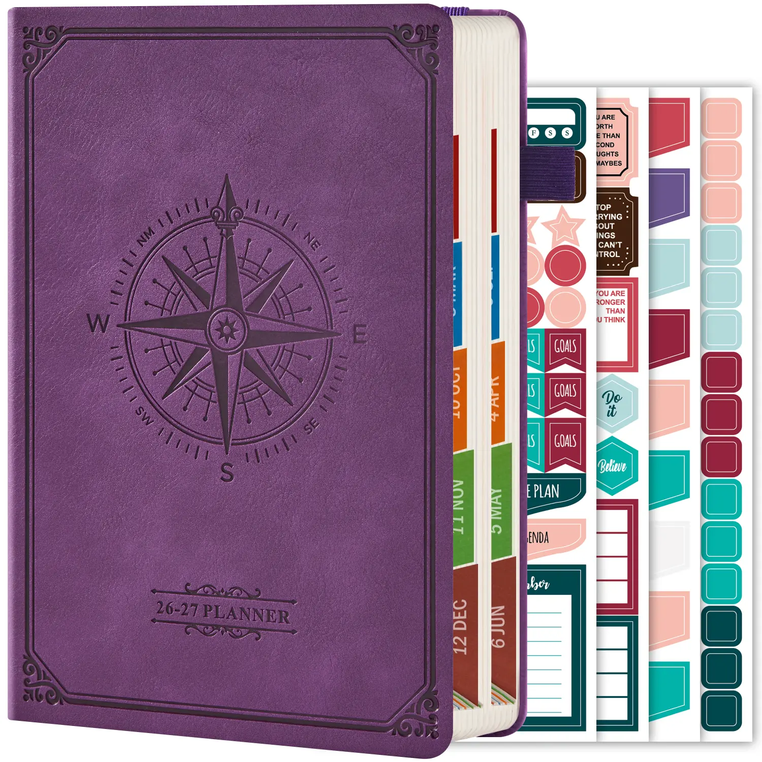 2026-2027 Academic Planner, Daily & Monthly Planner From July 2026 To June 2027, Hardcover Planning Agenda Book With Hourly Schedule, Month Tabs, 4 Planning Stickers, 8.4"x5.7", School Office Supplies, Monthly Calendar Planner, Printed Paper Appointment B