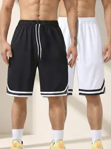 Men’s 2-Pack Sports Shorts, Ice Silk, Quick Dry, Breathable, Moisture-Wicking, Suitable for Running, Basketball, Cycling, Fitness