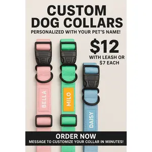 🐾 CUSTOM DOG COLLARS — PERSONALIZED WITH YOUR PET’S NAME!