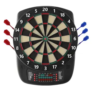 Electronic Dart Board 13.5 Inch Dartboard With 43 Games And 200 Plus Variations For Up To Eight Players Includes Six Dart Shafts With Flights And Fifty Soft Tips, Color LCD Scoring Screen For Home Game Room And Party Entertainment