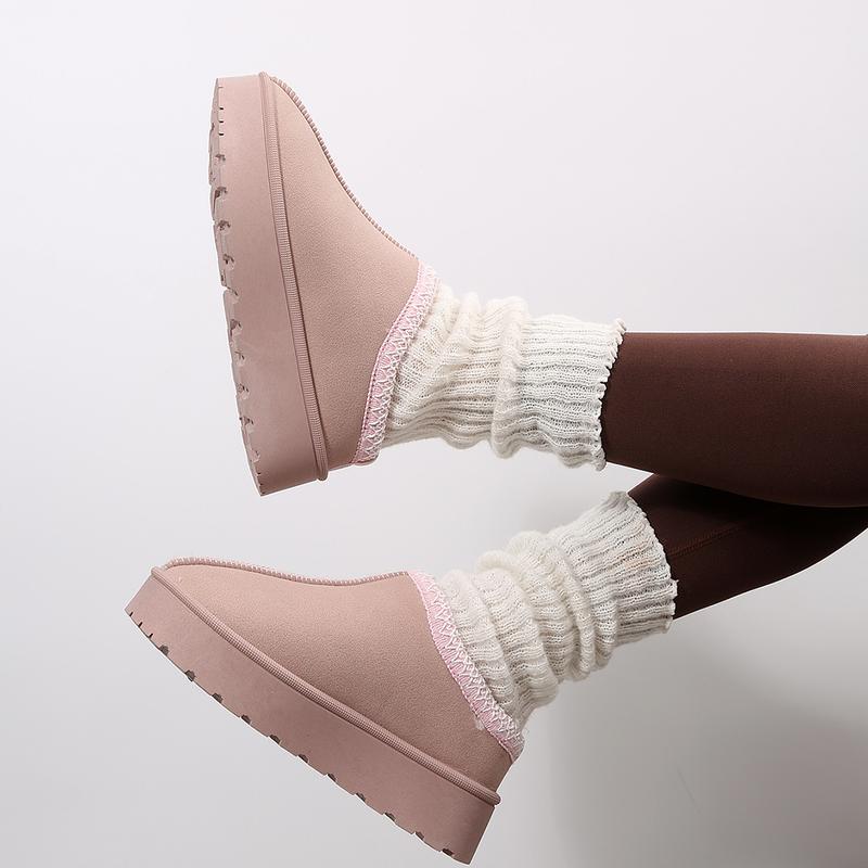 Women's Winter Snow Boots With Plush Lining, Warm Mid-Calf Snowboot, Winter Womensfashion Shoe, Outdoor Walking Boots for Women, Ideal Valentine's Day Gift  Footwear