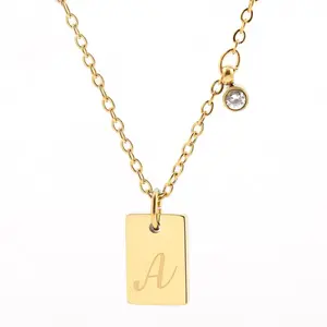 Beloved Initial Necklace - Stainless Steel Gold Plated 18k