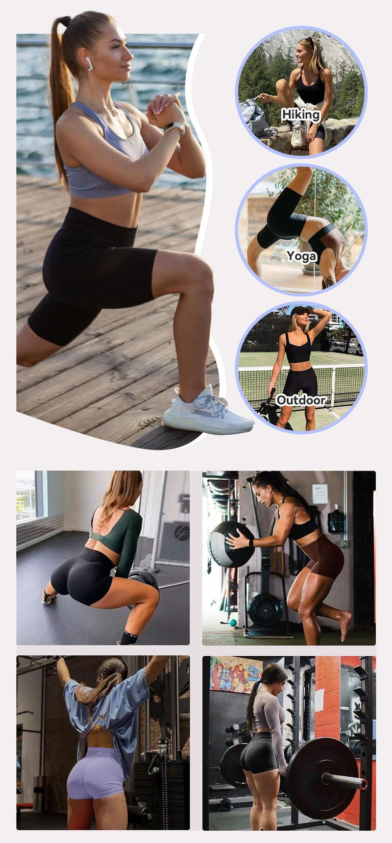 Viconow 5/8 Inch Yoga Shorts for Women - Bike Shorts for Gym Workout Yoga