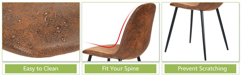 Homy Casa Charlton Suede Dining Chairs Light Luxury Ergonomic Design for Living Room & Lounge Use Foam Interior Seater Furniture