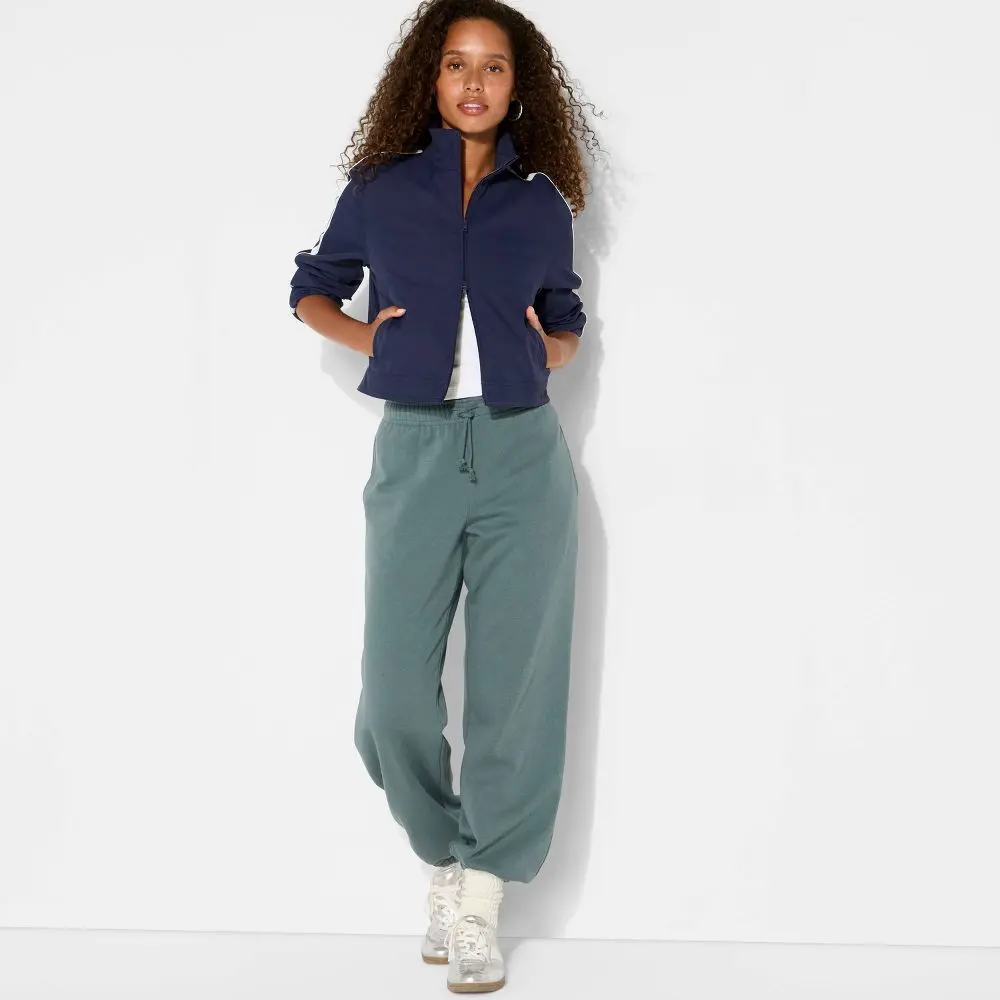 Women's Fleece Mid-Rise Joggers - Wild Fable, Loose Jogger Fit, Baggy-Leg Sweatpants, Machine Washable