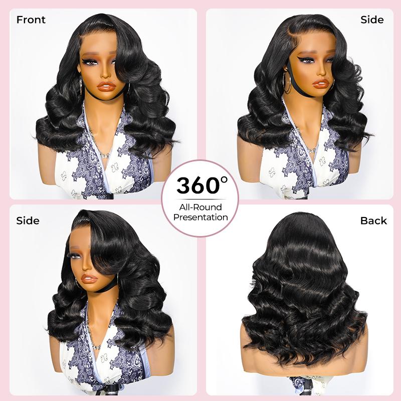 West Kiss Ready Go Glueless Right Side Part Wig Body Wave 6x8 Closure Wig Pre Cut Lace Human Hair Wigs Pre Plucked