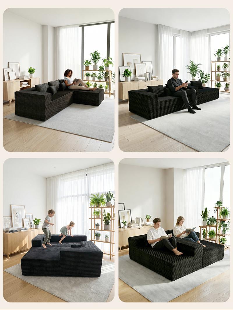 Compressed Sofa - versatile, frameless sofa bed and recliner with a multi-functional design, featuring built-in high-density support foam.  Suitable for bedrooms and living rooms, this sofa chair requires no assembly (includes 2 throw pillows).