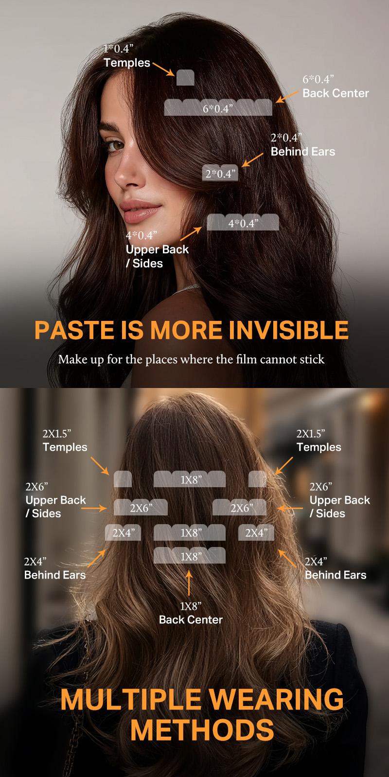 Doores Wide Tape in 16-24'' length Remy Human Hair Extensions Natural Straight for Daily use