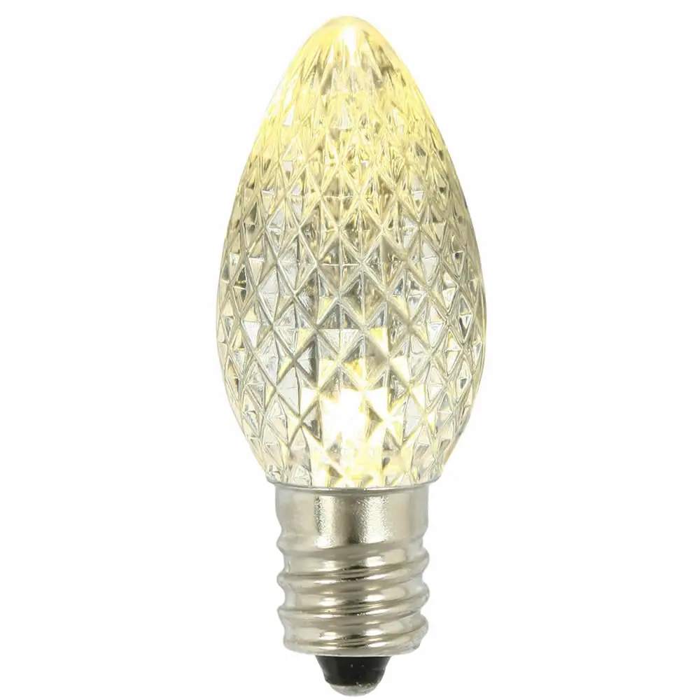 212 MAIN C7 Faceted Look LED Replacement Bulbs, Warm White, Light-Up LED Holiday Decorating Christmas Lights - Pack of 5