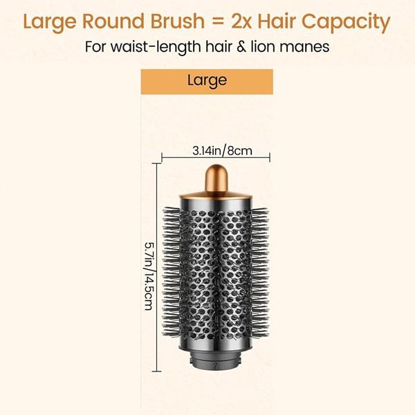 Hairdryer Attachment Set for Dyson Styling Tools - Includes Pre-Styling Paddle Brush & Round Volumising Barrel - Heat Resistant PA66 Material Hair Care Salon Handle