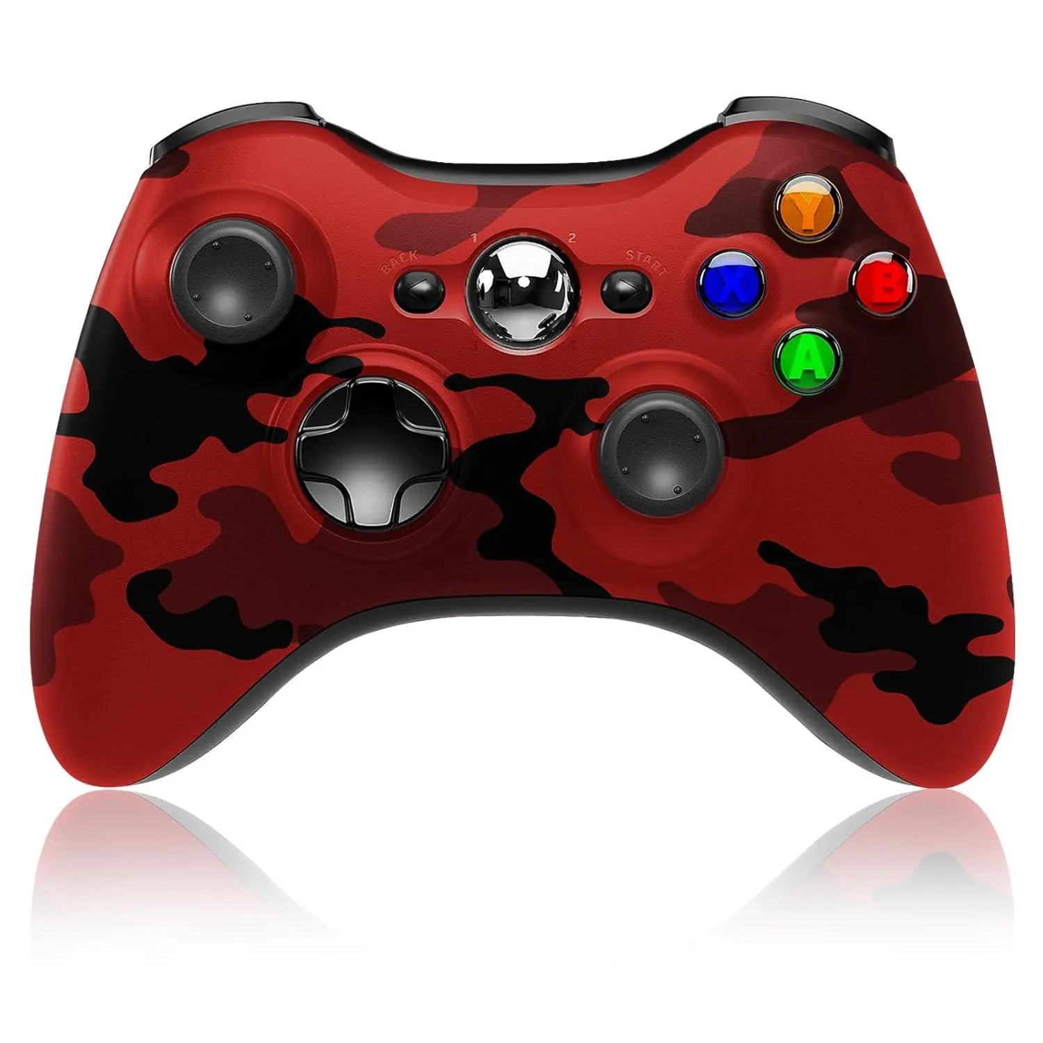 Controller for  360, 2.4GHZ  Joystick Controller Gamepad for  360 & Slim Console and PC Windows 7/8/10,No Audio Jack,Camo Red