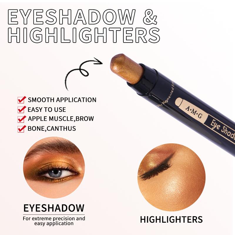 6Pcs Cream Eyeshadow Brightener Stick Makeup Set, Waterproof & Long-Lasting, Rich Pigment, Easily Blendable and Buildable with Precise Tip for Easy Application. Perfect for Evening Events, Holidays, Stage Makeup, Christmas & New Year Gift