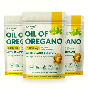 Oil of Oregano with Black Seed Oil 6200mg 300 Softgels Ultra High Carvacrol Thymoquinone Plant | Natural Antioxidants | Nutritional Support