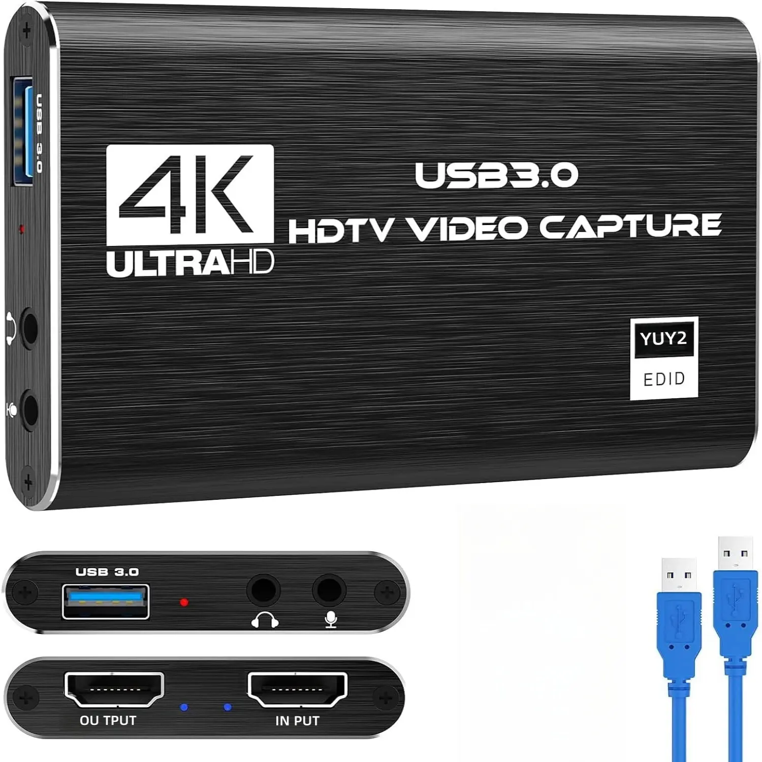 4K HDMI Capture Card forStreaming,Full HD1080P 60FPS USB Cam Link Game AudioVideo Capture Card for Camera/PS5/PS4/3ds/Xboxchristmas digicam High Speed Microphone Input Pnp Game Cable Hdmi Audio Interface
