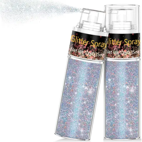 1PC Hair & Body Glitter Spray Makeup - Ultra-Fine Dry Holographic Pearlescent Glitter Powder, Shake & Spritz Application, Body Shimmer Spray for Adults, Carnival, Birthday Bashes, 4th of July Accessories