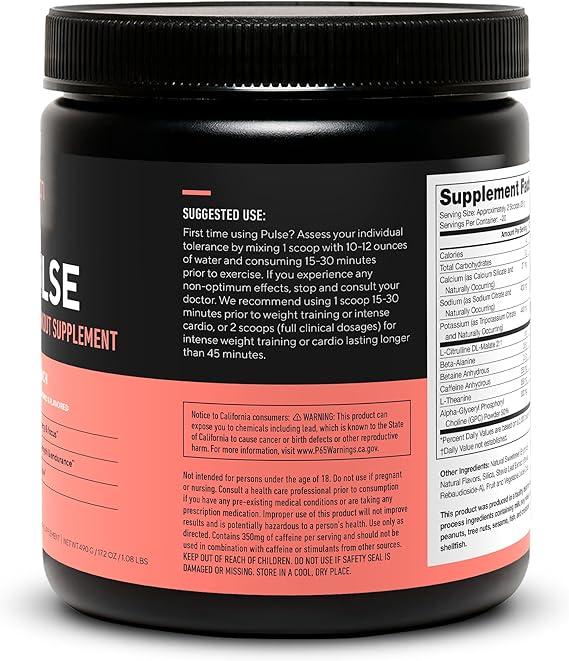 Pulse Pre Workout Supplement – Natural Nitric Oxide Preworkout Drink for Energy, Focus & Performance – Creatine-Free, Naturally Sweetened with Beta Alanine, Citrulline & Alpha GPC – All Natural Pre-Workout Powder – Fruit Punch Flavor – 255g Pulse Pre Workout Supplement – Natural Nitric Oxide Preworkout Drink for Energy, Focus & Performance – Creatine-Free, Naturally Sweetened with Beta Alanine, Citrulline & Alpha GPC – All Natural Pre-Workout Powder – Fruit Punch Flavor – 255g