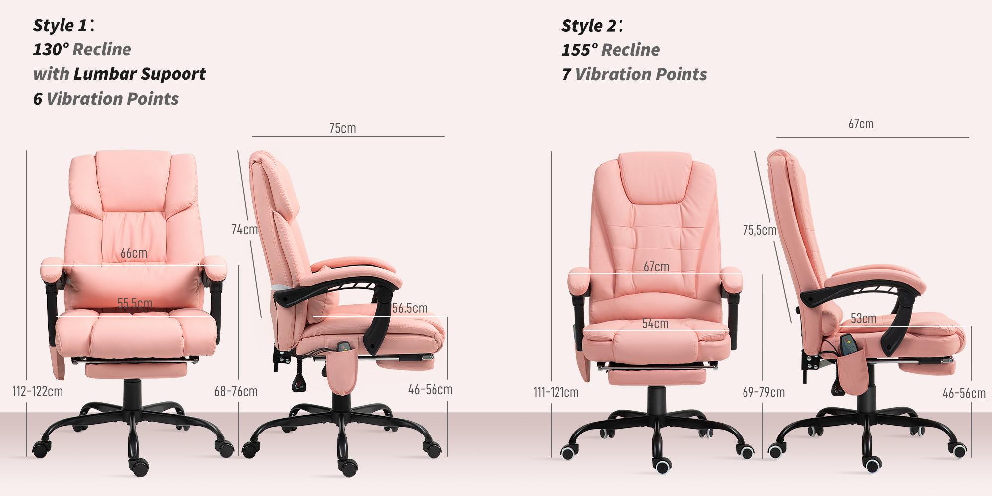 Vinsetto Vibrating Massage Office Chair, High Back Computer Chair with Footrest, Adjustable Height, Faux Leather Desk Chair