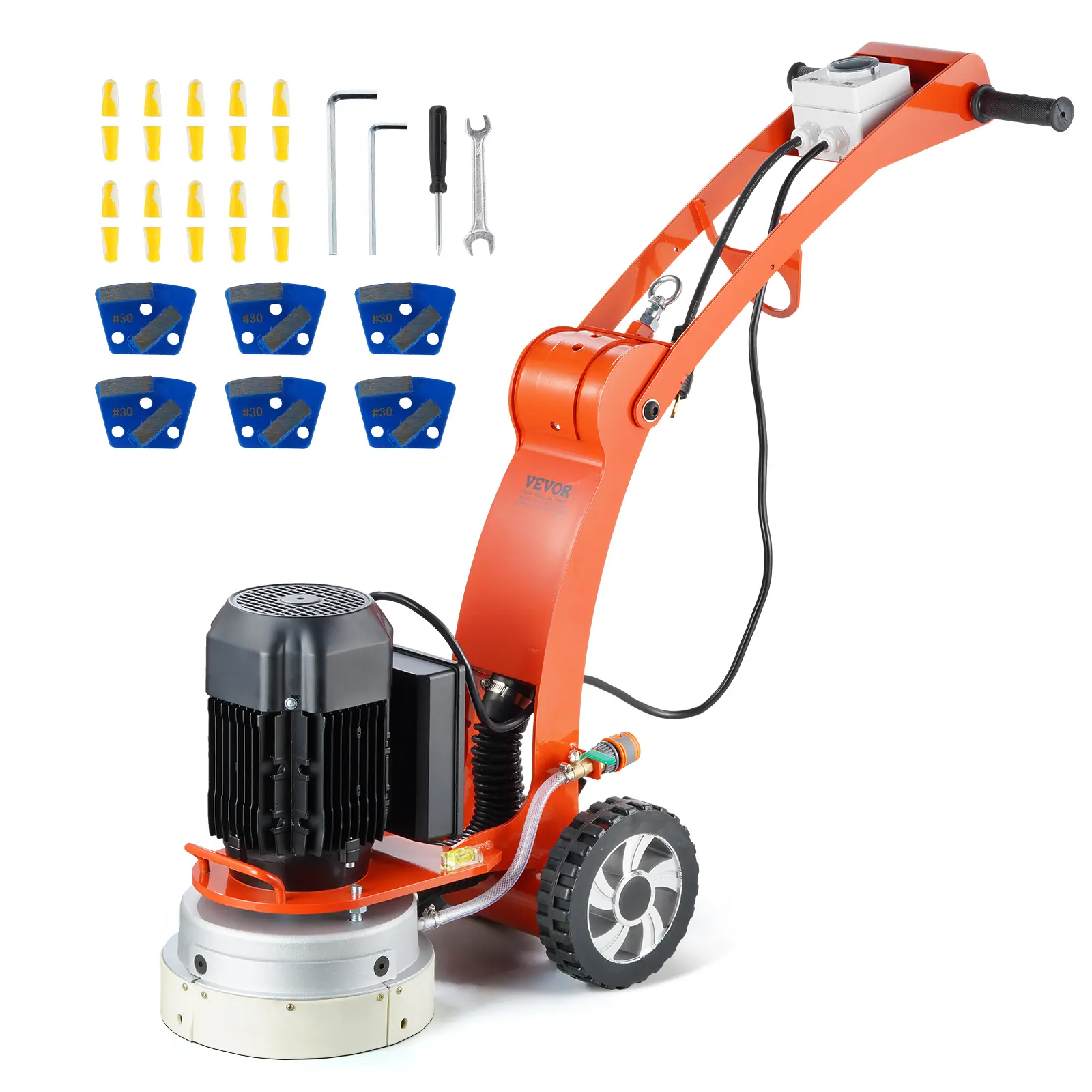 【DealsForYouDays】VEVOR Electric Concrete Floor Grinder 10" Walk-Behind Grinder 1.7HP Concrete Floor Polisher, 1300W Grinding Machine, 1720RPM Upgrade Brushless Motor Surfacing Grinder for Granite/Marble/Stones