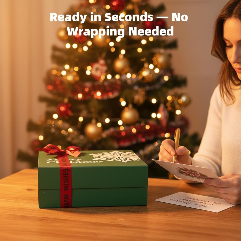 5PCS Christmas Gift Box, Christmas Boxes With Lids,  Portable、Foldable and Reusable, For Presents, Birthday Box, Gift Packging, Party, Family or Business