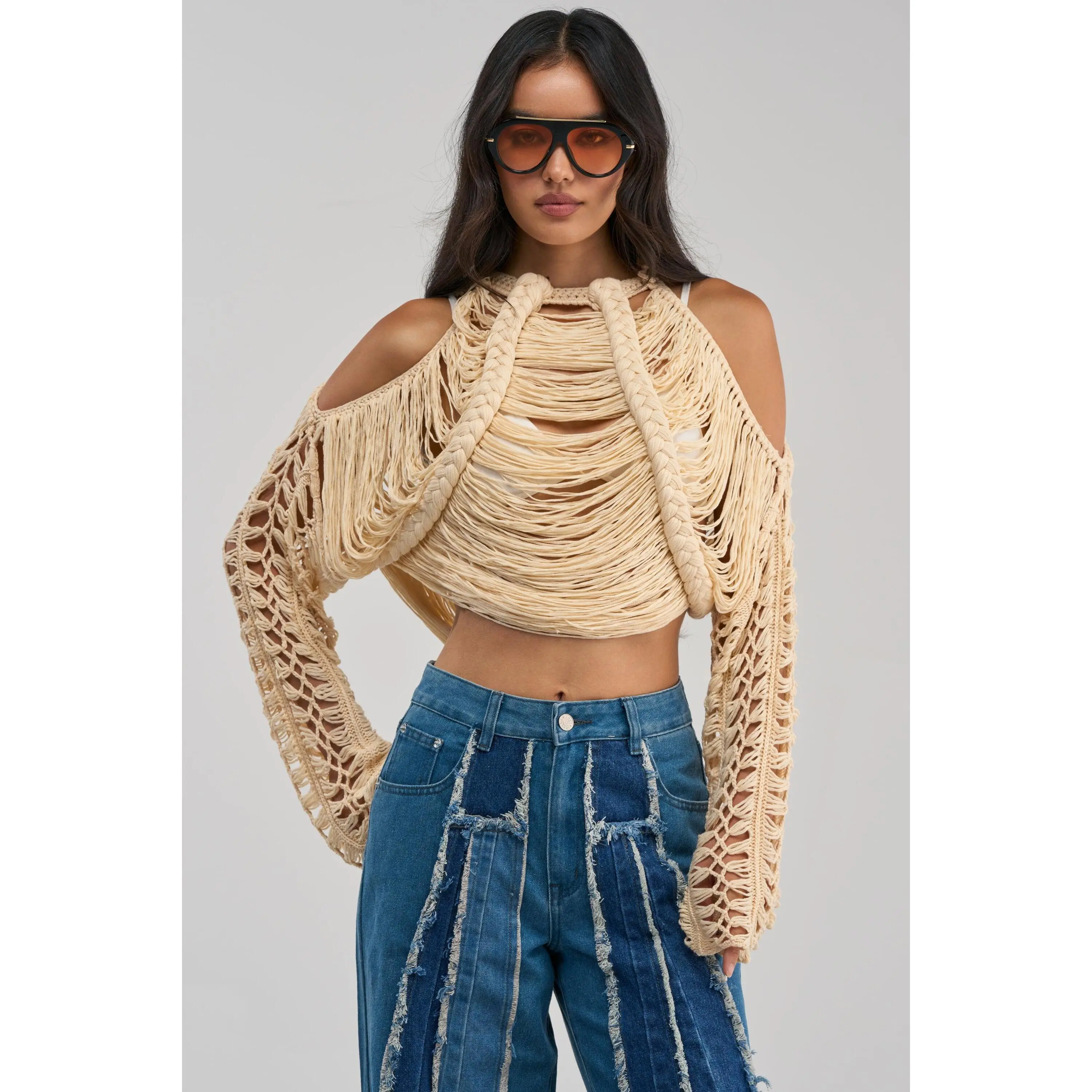 CATCHING FEELING FRINGE SWEATER