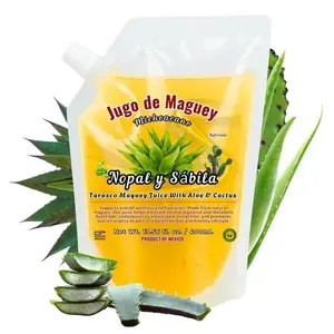 Maguey Juice Nopal Y Sabila - Jugo De Maguey Michoacano Extract 400ML | All Natural, 100% Juice | Jugo de Maguey de Michoacan, Sabor Natural El Original +Aloe Vera + Nopal - Natural Flavor - With Aloe and Nopal (Cactus)