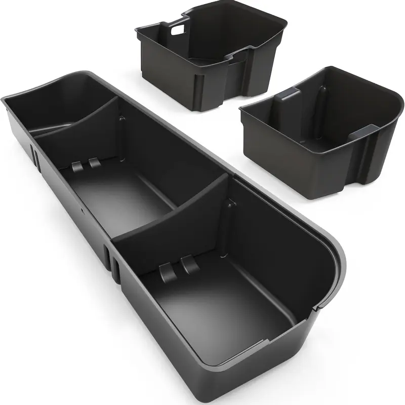 OEDRO Under Seat Storage Fit for 2015-2025 Ford F-150 F150 SuperCrew/Crew Cab, 2017-2024 F-250/F-350/F-450/F-550 Super Duty, Upgraded Rear 3-in-1 Truck Organizer Underseat Storage Box