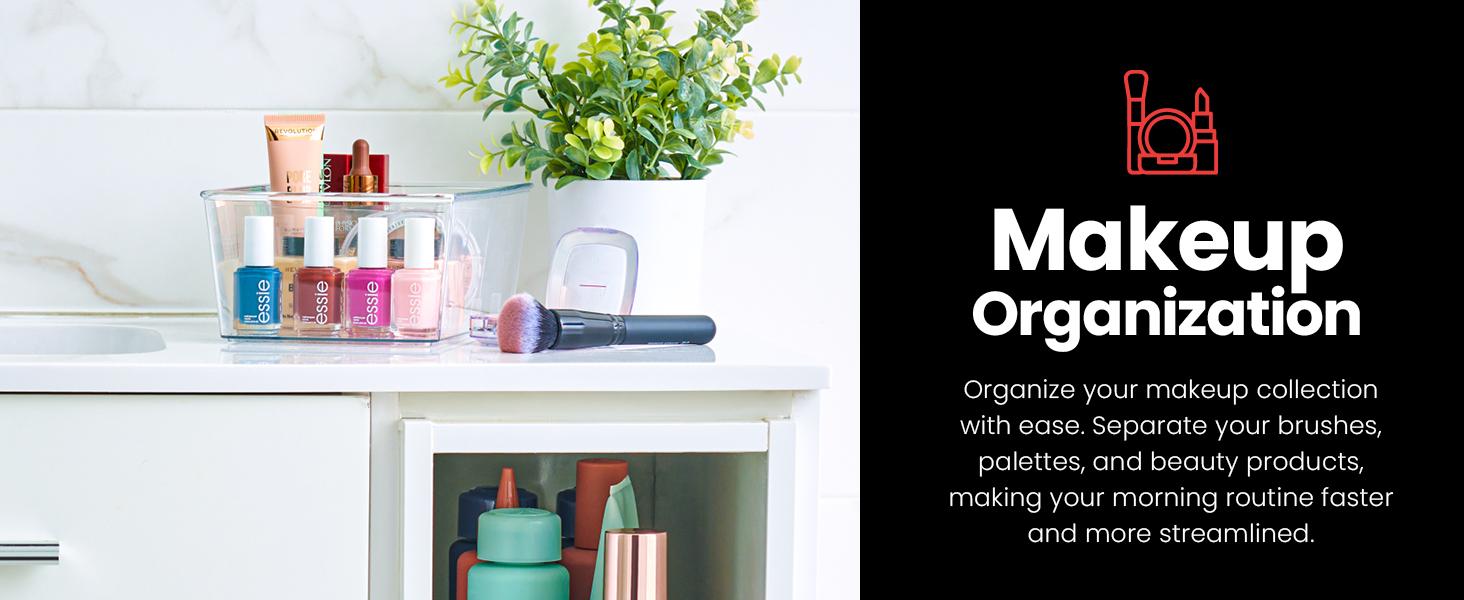 8 Pcs Clear Pantry Organizer Bins - Fridge Organizer with 3 Removable Dividers, Ideal for Kitchen, Pantry, Refrigerator, Freezer, and Snack Storage Clear Organizer Bins Fridge Organizer Bins Clear Kitchen Cabinet Organizer Bins  Snack Drink Organizer 1.1