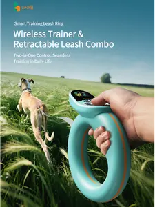 Luckymyth - Dog Training Collar  Leash – 3200ft remote control- built-in light- IP67 waterproof- magnetic charging- 30 static levels + 10 vibration/sound modes-fits dogs 10–120 lbs- integrates both leash and training capabilities-Handles two dogs at once