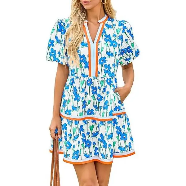 Cicy Bell Womens V Neck Floral Mini Dress Short Puff Sleeve Patchwork Summer Casual Boho Dresses Soft Fabric & Comfortable Fit - TikTok Shop Cicy Bell Womens V Neck Floral Mini Dress Short Puff Sleeve Patchwork Summer Casual Boho Dresses Soft Fabric & Comfortable Fit - TikTok Shop