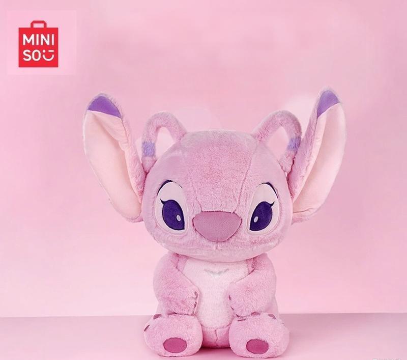 Disney Stitch Series-Big Sitting Doll-Angel No. 18 Soft Pink Plush Toy for Kids Collectors and Home Decor