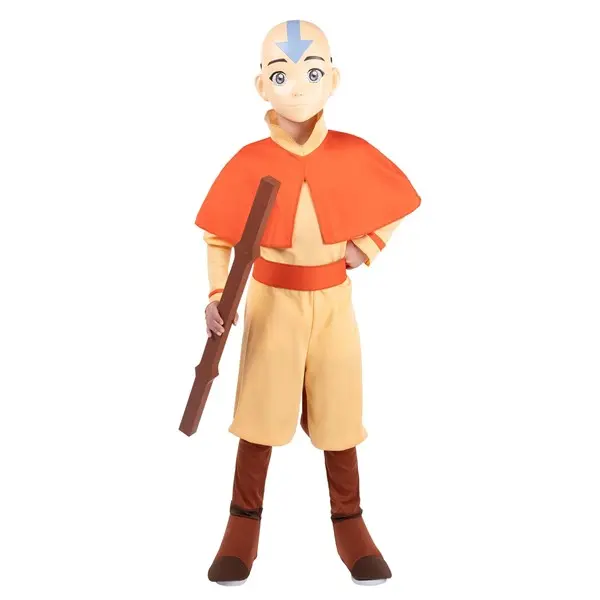Kid's Deluxe Avatar Last Airbender Aang Costume with Staff