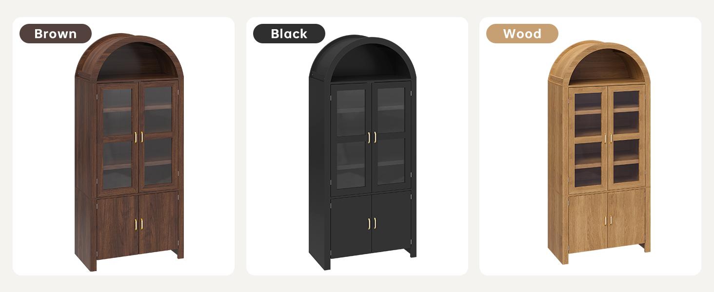 Oneinmil 71" Tall Arched Kitchen Pantry Modern Farmhouse Wood Storage Cabinets Versatile Cupboard for Dining Room & Kitchen Wood bedroom closet nursery duck.