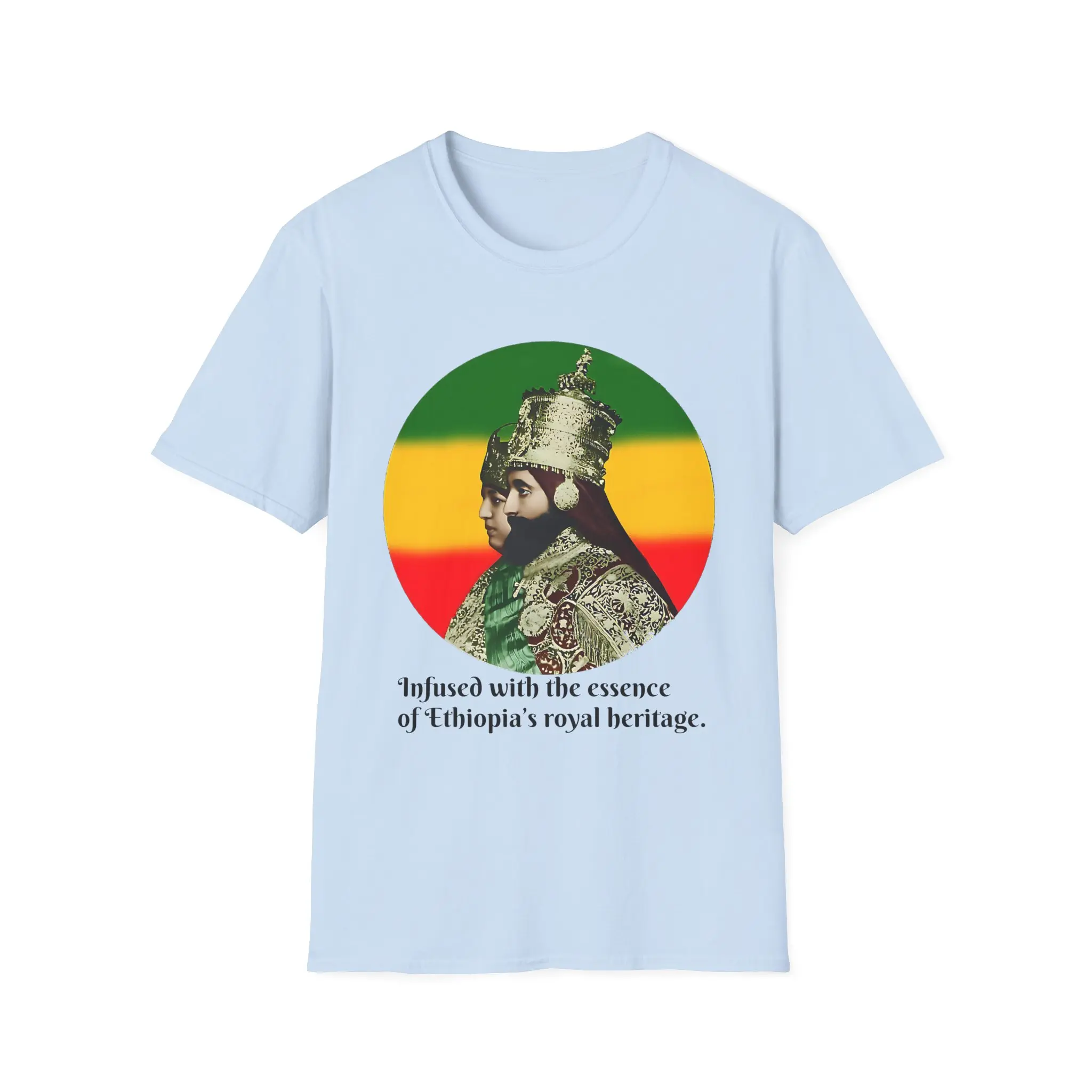 Imperial Ethiopia Portrait T-Shirt | Rasta Colors Circle Design | Reggae Roots Graphic Tee